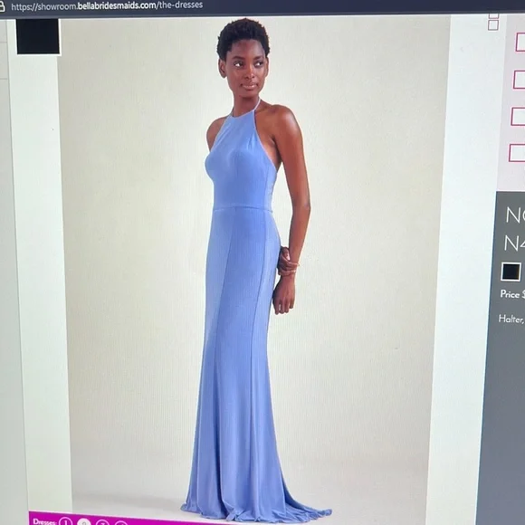princess polly baby blue dress nouvelle AMSALE | Dresses | Black Nouvelle Amsale Bridesmaid Dress Halter  Fit To Flare In Fluid Crepe